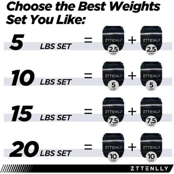 Adjustable Ankle Weights 10LBS Pair (5lbs each) with Carry Bag - Breathable - Picture 5 of 7